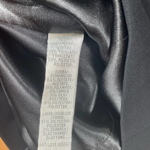 THEIA DRESS 4 METALLIC JACQUARD FLORAL BLUE GOLD COCKTAIL SHEATH SLEEVELESS - Picture 5 of 6